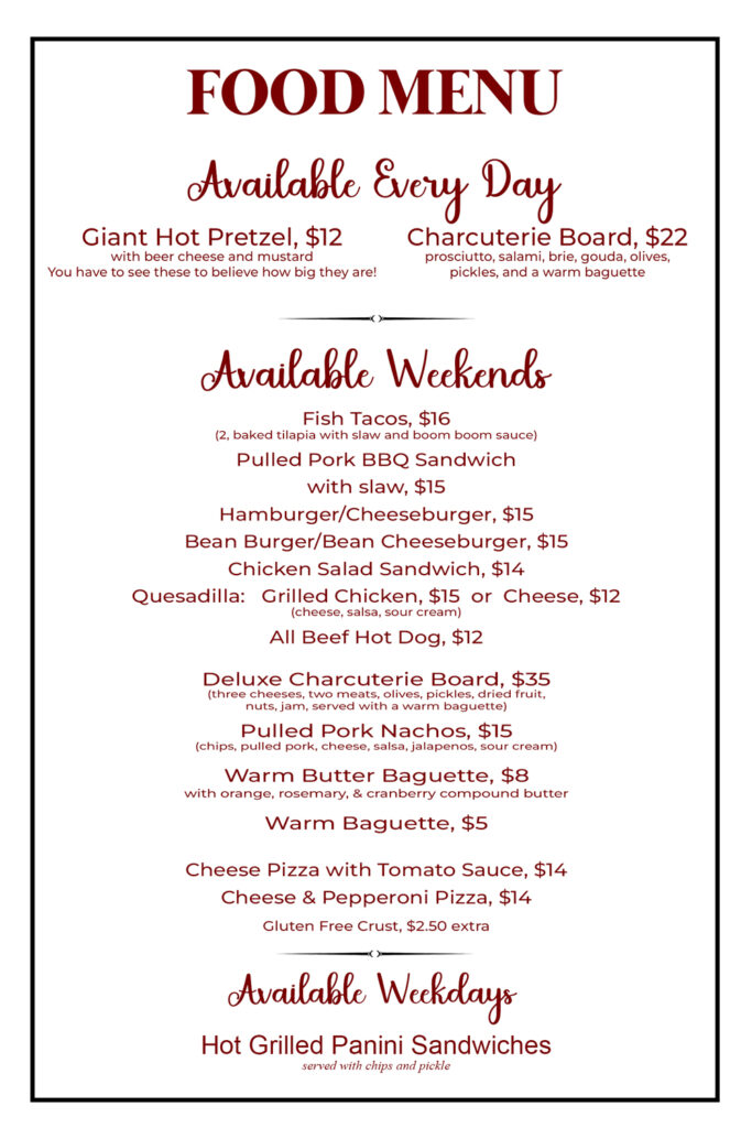 Summer 2025 menu at 868